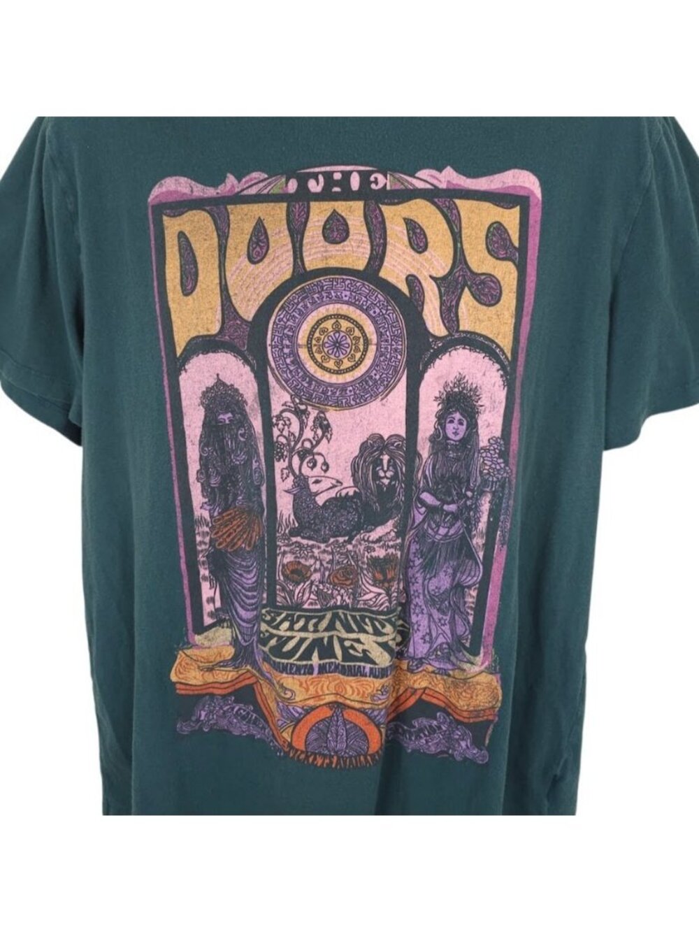 The Doors T Shirt Mens Size XL Green June 15 1968 Sam Sirdofsky Poster Art